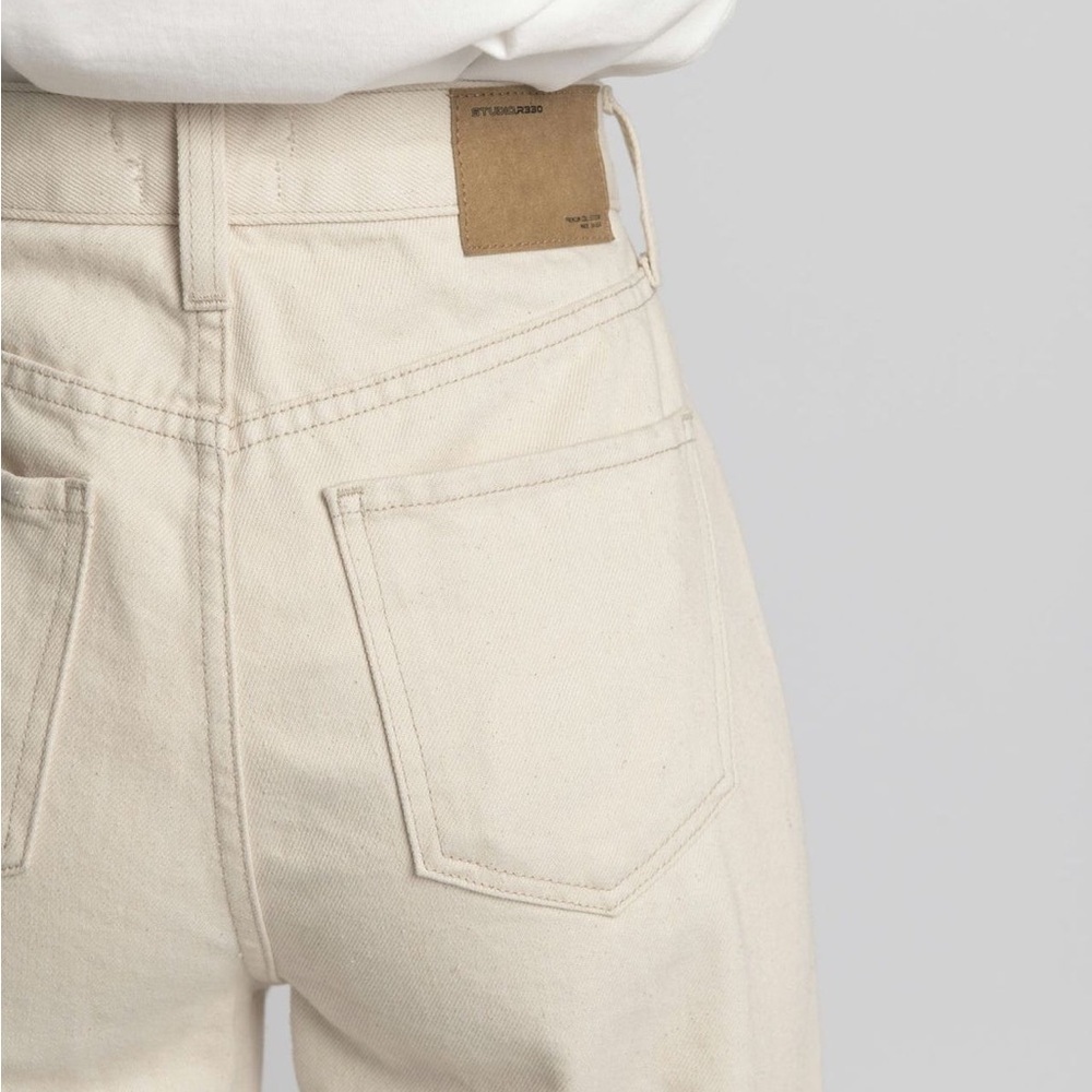 Studio R330 Rigid Wide Leg Ecru Jeans - Picture 2 of 8